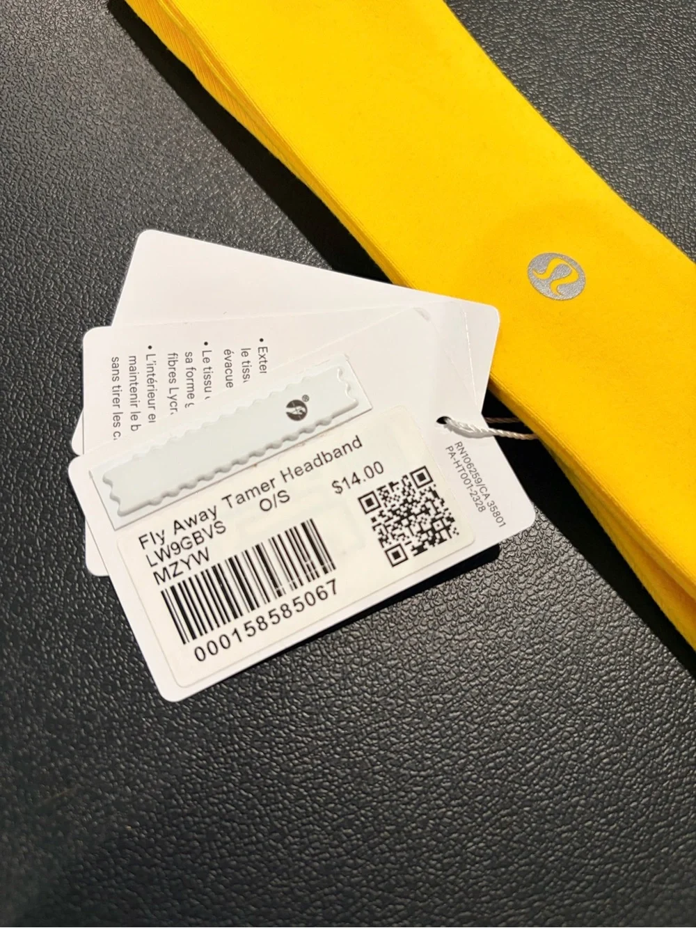 Lululemon Fly Away Tamer Headband O/S Maize Yellow